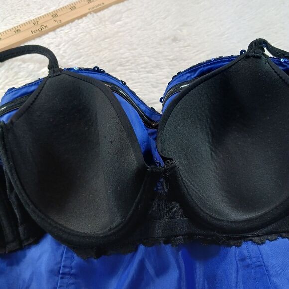 Masquerade Women's 11/12 Blue Sequined Ballerina Midi Dress. Lined. Fits 36C.... - Picture 9 of 12